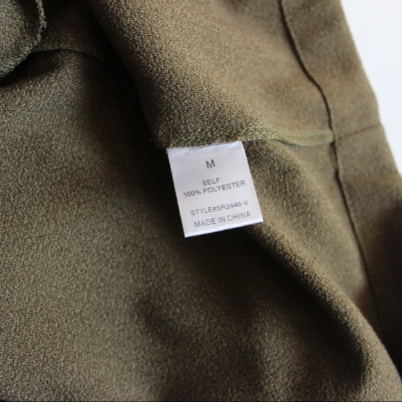 SOPHIE RUE Sleeveless Army Green Vest w/ Tie - Picture 6 of 7